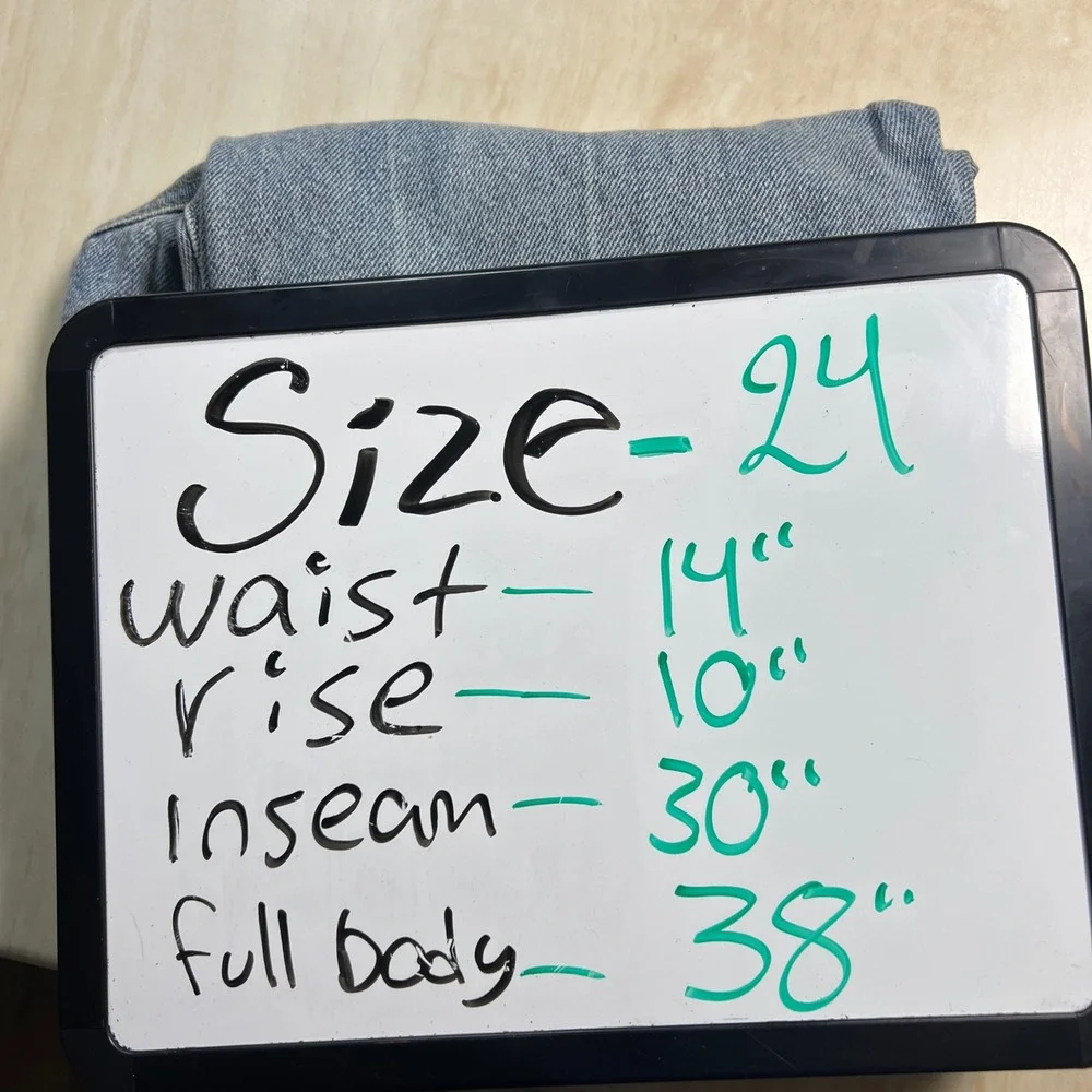 PacSun Jordyn Low Rise Straight Leg Jeans Size 24 Light Wash Denim - Picture 14 of 17